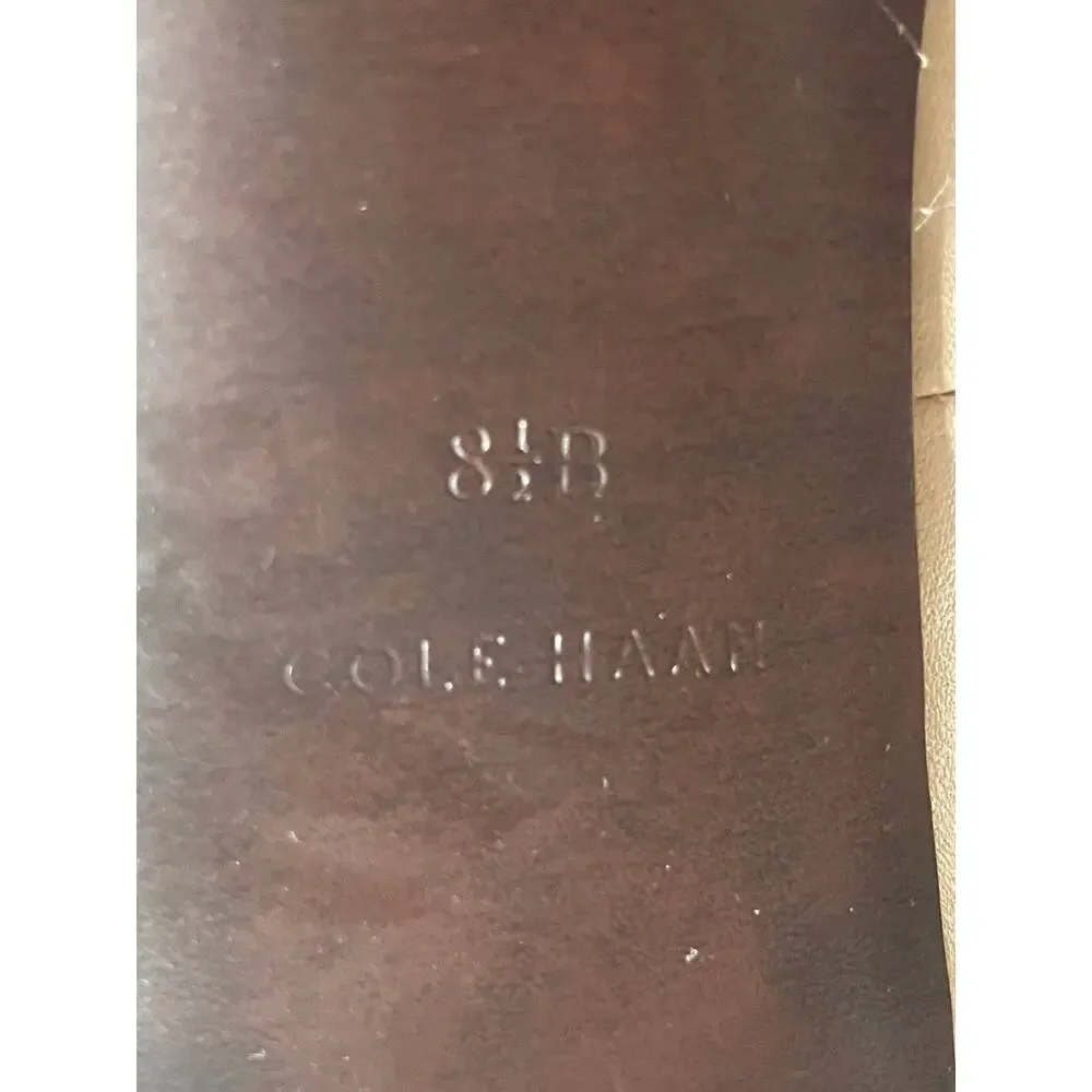 Cole Haan Womens 8.5 B Grand.0S Abigail Nude Pointed Toe Leather Heels W04840